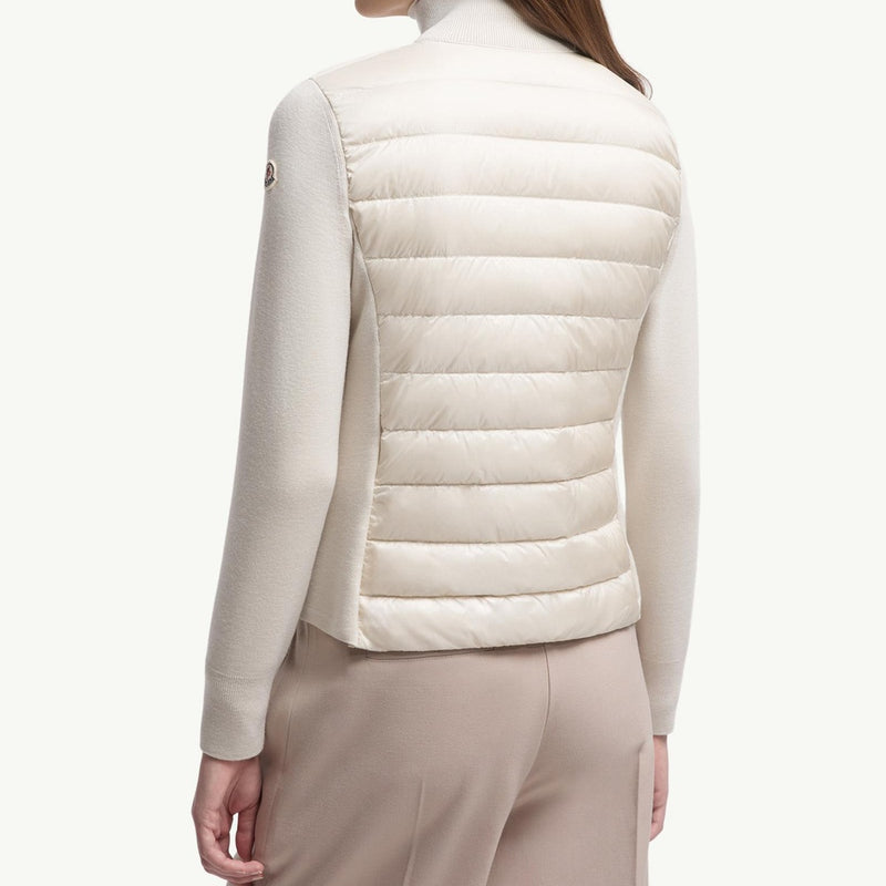 Padded Wool Zip-Up Cardigan