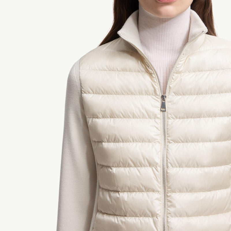 Padded Wool Zip-Up Cardigan