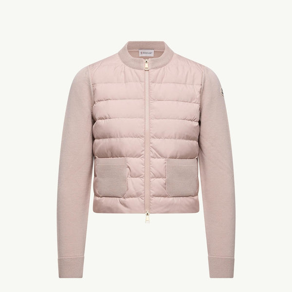 Padded Wool Zip-Up Cardigan