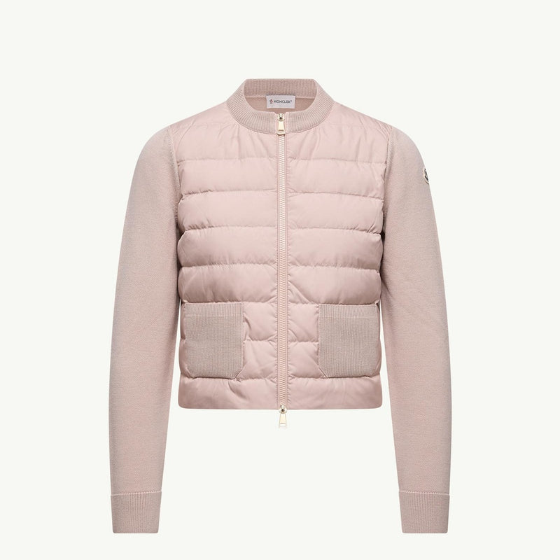 Padded Wool Zip-Up Cardigan