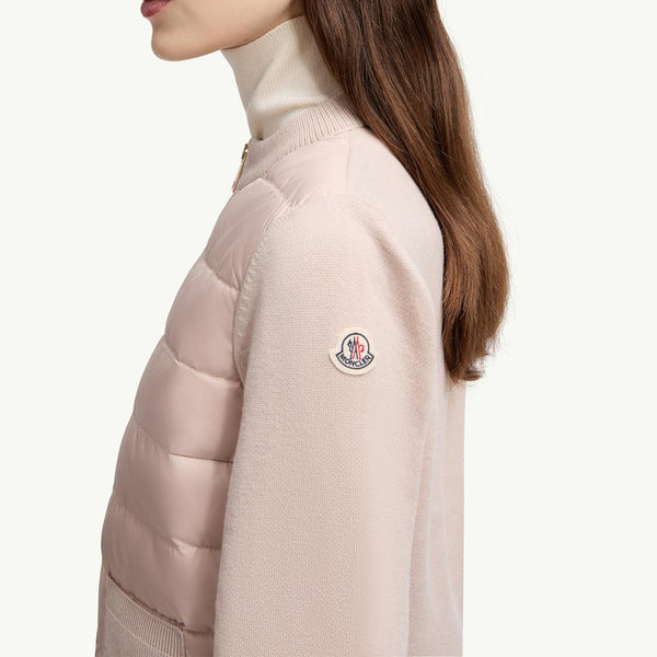 Padded Wool Zip-Up Cardigan