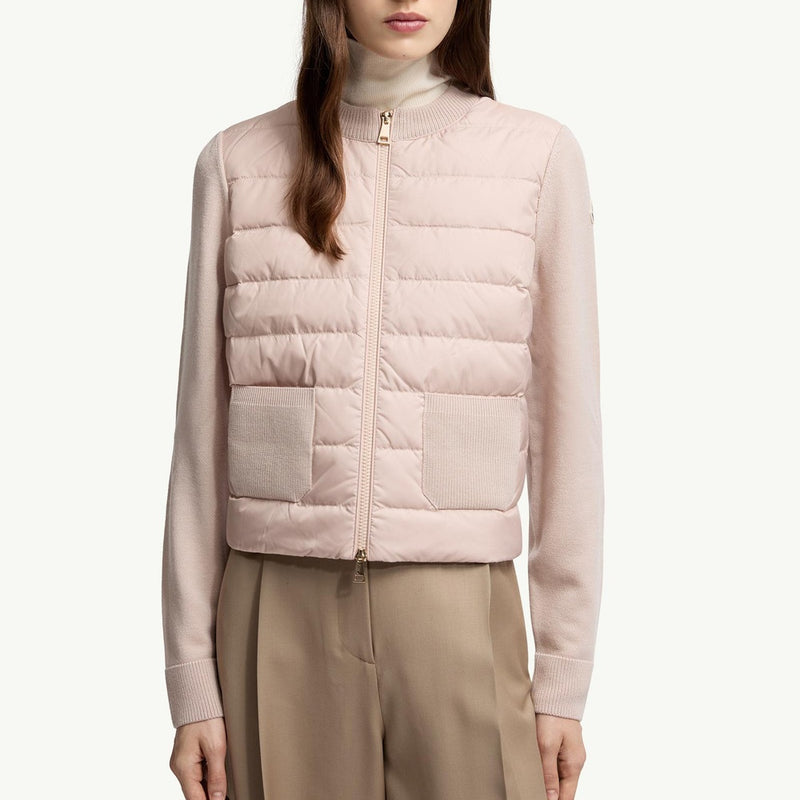 Padded Wool Zip-Up Cardigan