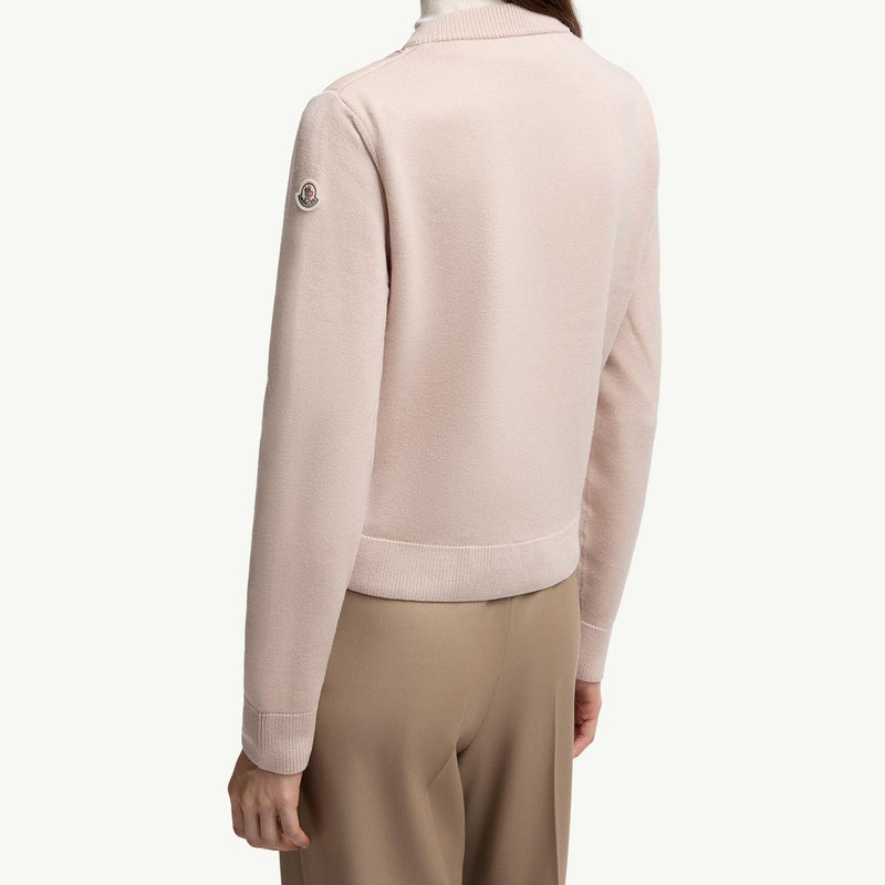 Padded Wool Zip-Up Cardigan