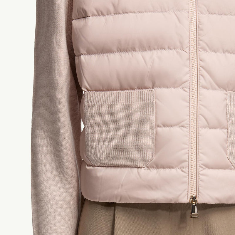 Padded Wool Zip-Up Cardigan