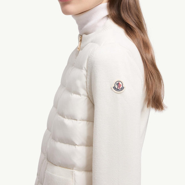 Padded Wool Zip-Up Cardigan