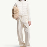 Padded Wool Zip-Up Cardigan