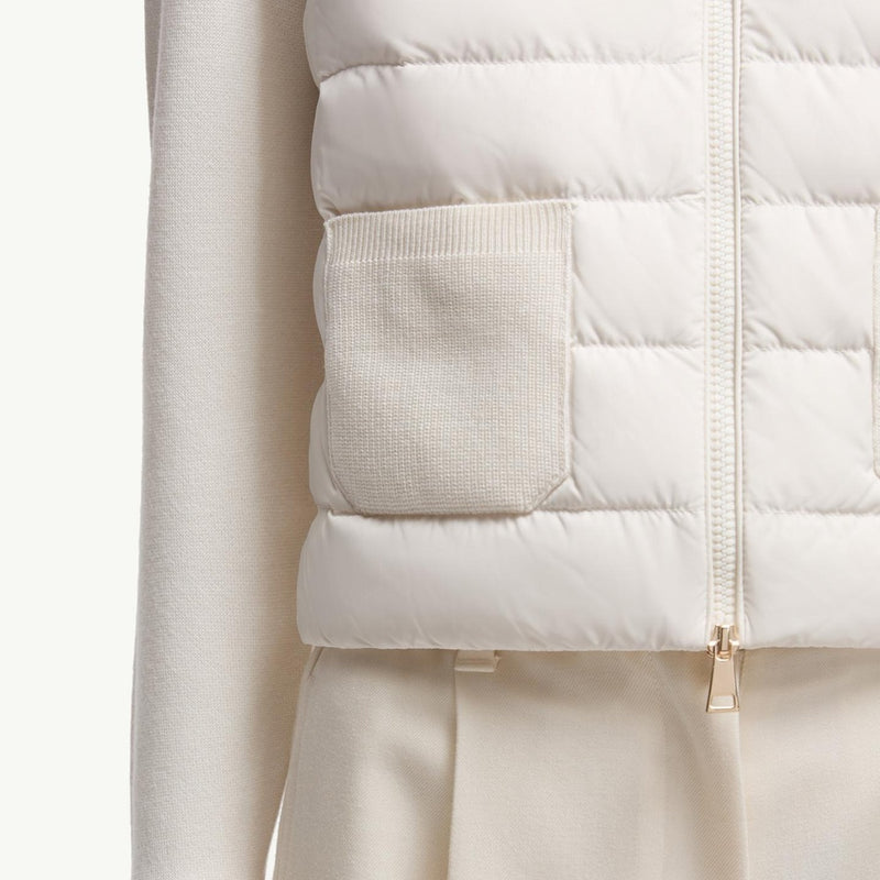 Padded Wool Zip-Up Cardigan