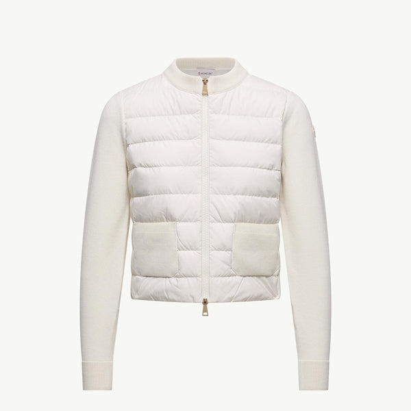 Padded Wool Zip-Up Cardigan