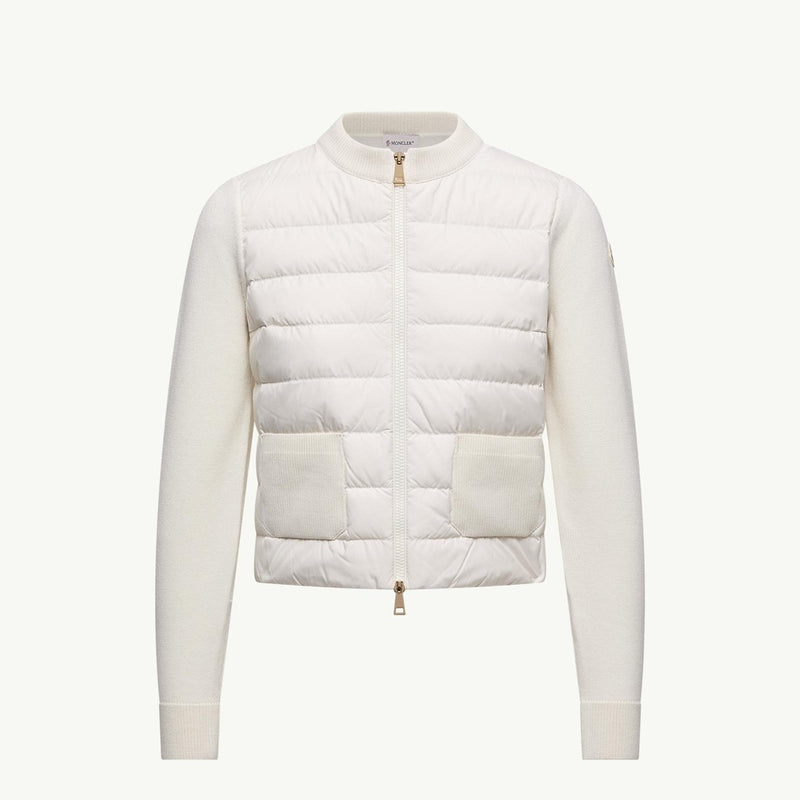 Padded Wool Zip-Up Cardigan