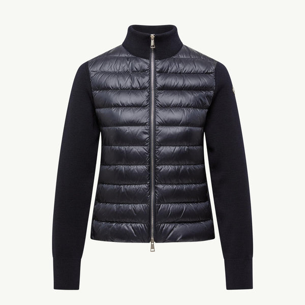 Padded Wool Zip-Up Cardigan