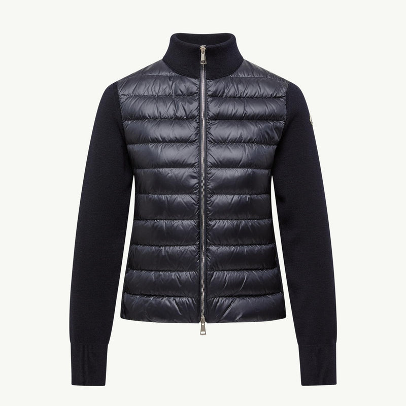 Padded Wool Zip-Up Cardigan