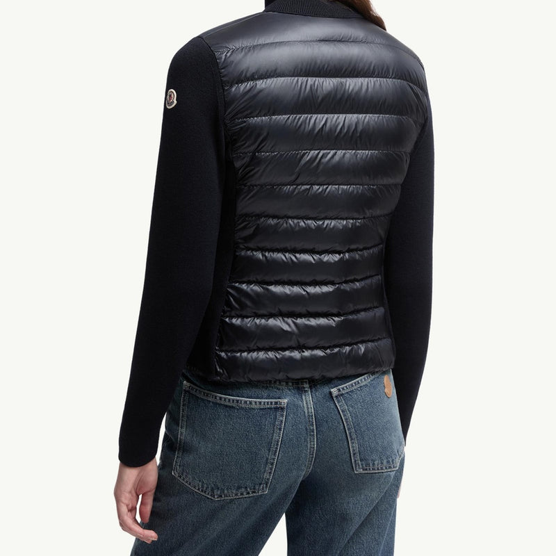 Padded Wool Zip-Up Cardigan