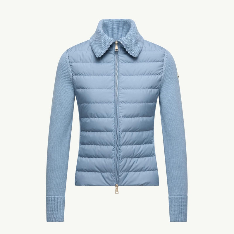 Padded Wool Zip-Up Cardigan