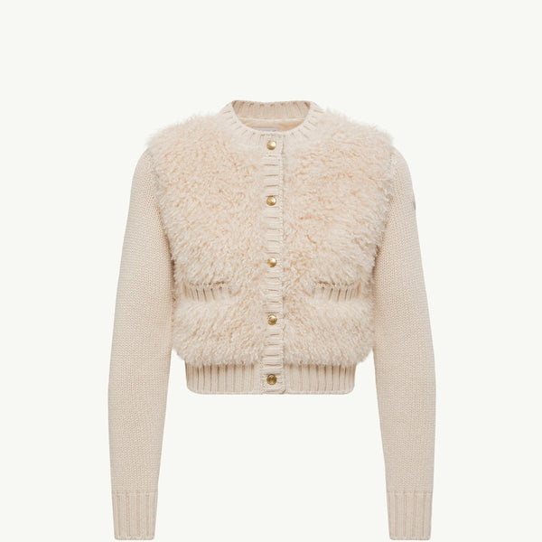 Padded Wool & Teddy Cardigan
