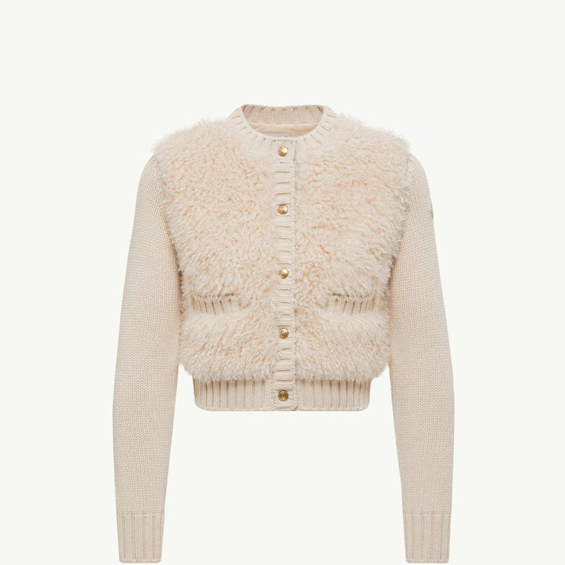 Padded Wool & Teddy Cardigan