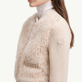Padded Wool & Teddy Cardigan
