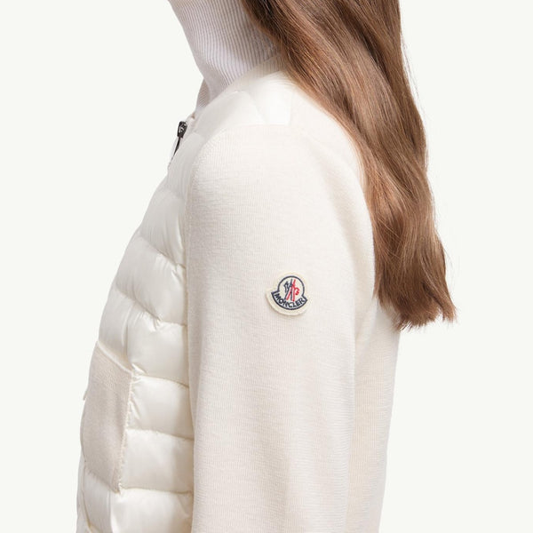 Padded Wool Zip-Up Cardigan