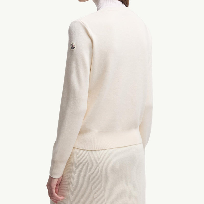 Padded Wool Zip-Up Cardigan