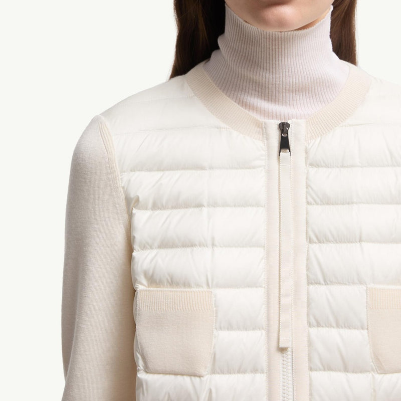 Padded Wool Zip-Up Cardigan