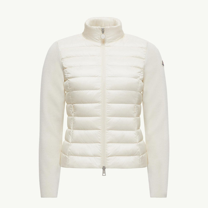 Padded Wool Zip-Up Cardigan