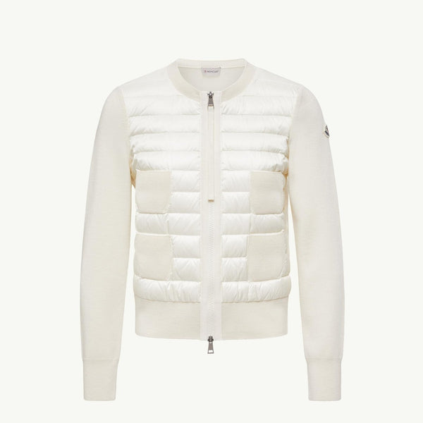 Padded Wool Zip-Up Cardigan