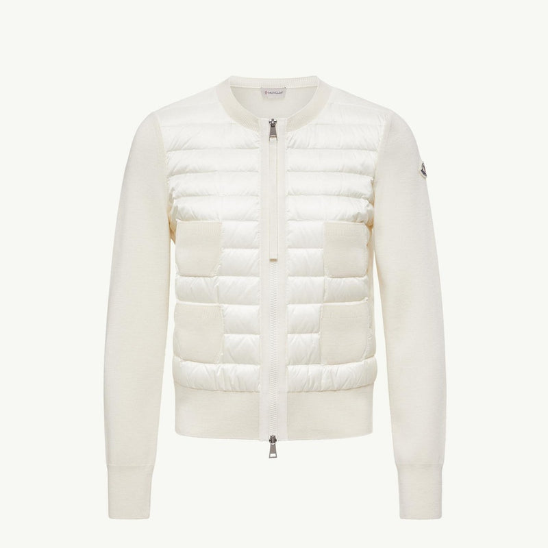 Padded Wool Zip-Up Cardigan
