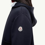 Knit Accent Cotton Zip-Up Hoodie