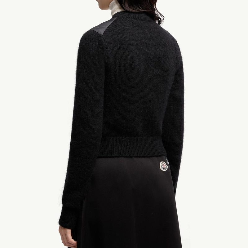 Padded Wool Blend Zip-Up Cardigan