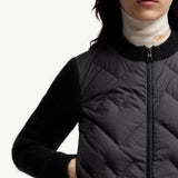 Padded Wool Blend Zip-Up Cardigan