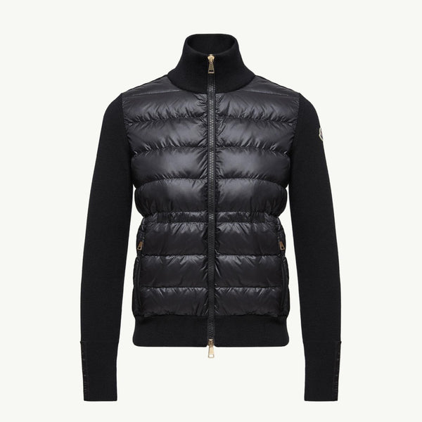Padded Wool Zip-Up Cardigan