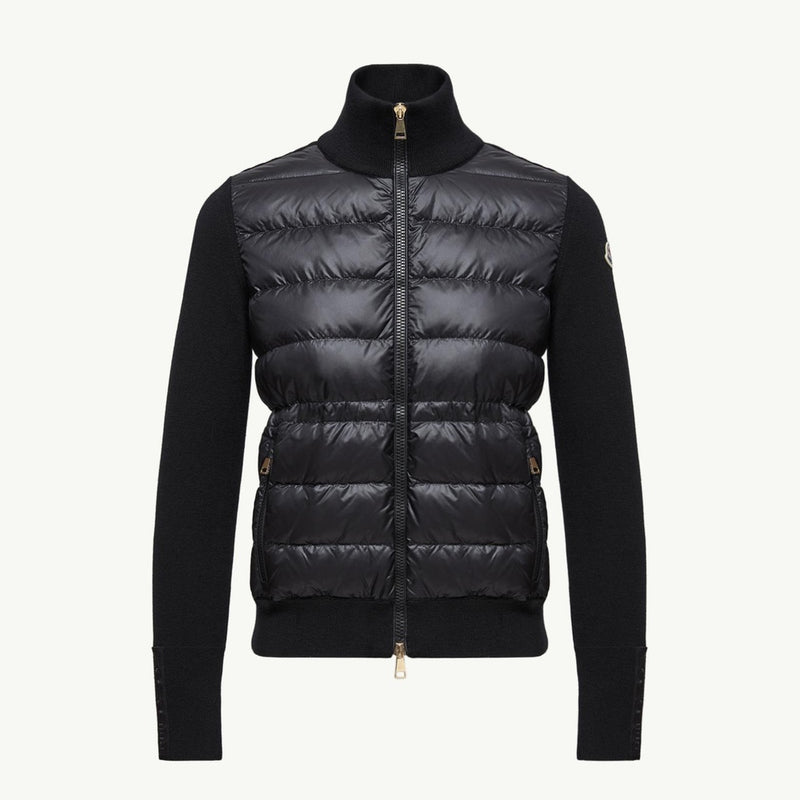 Padded Wool Zip-Up Cardigan