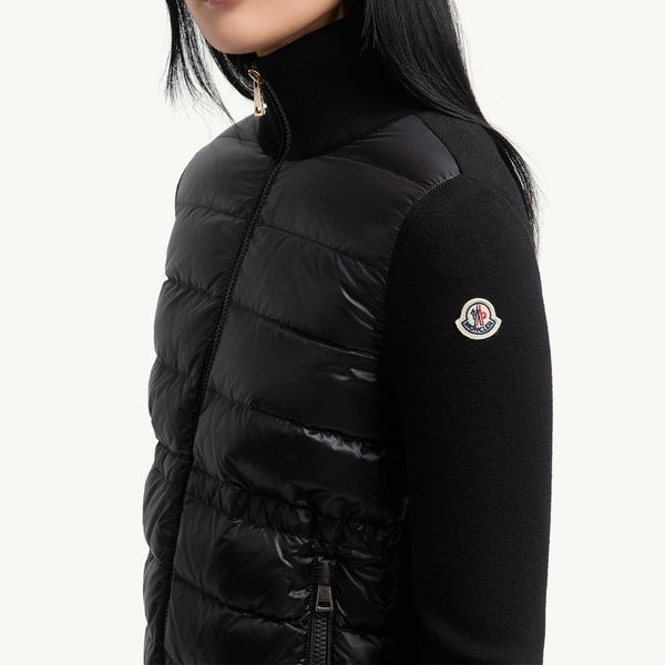 Padded Wool Zip-Up Cardigan