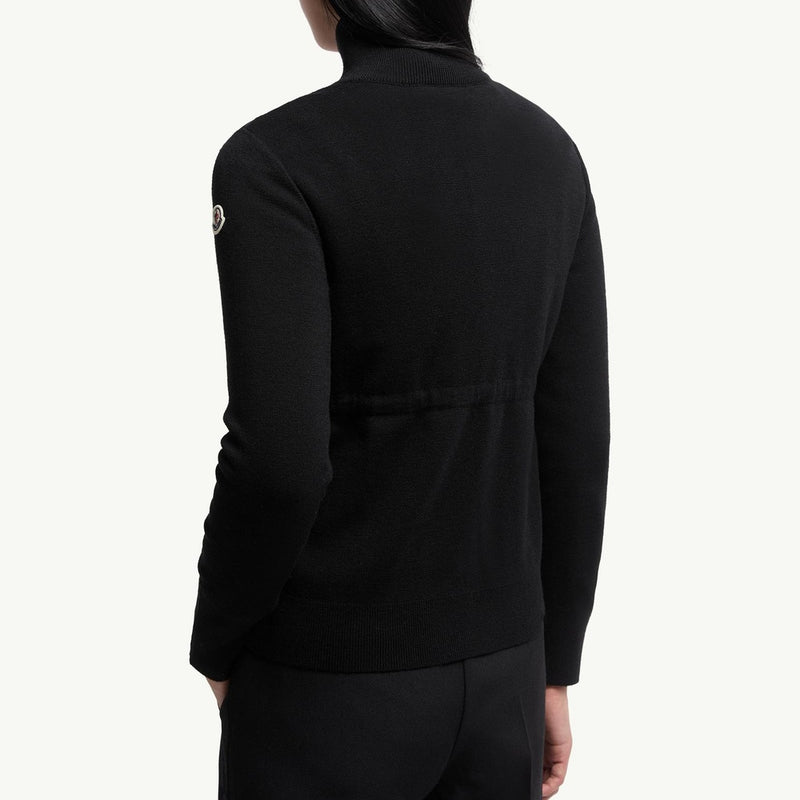 Padded Wool Zip-Up Cardigan