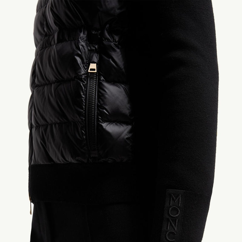Padded Wool Zip-Up Cardigan