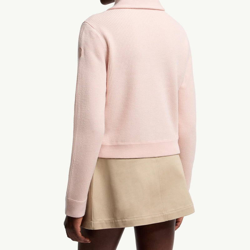 Diagonal-Quilted Padded Wool Cardigan