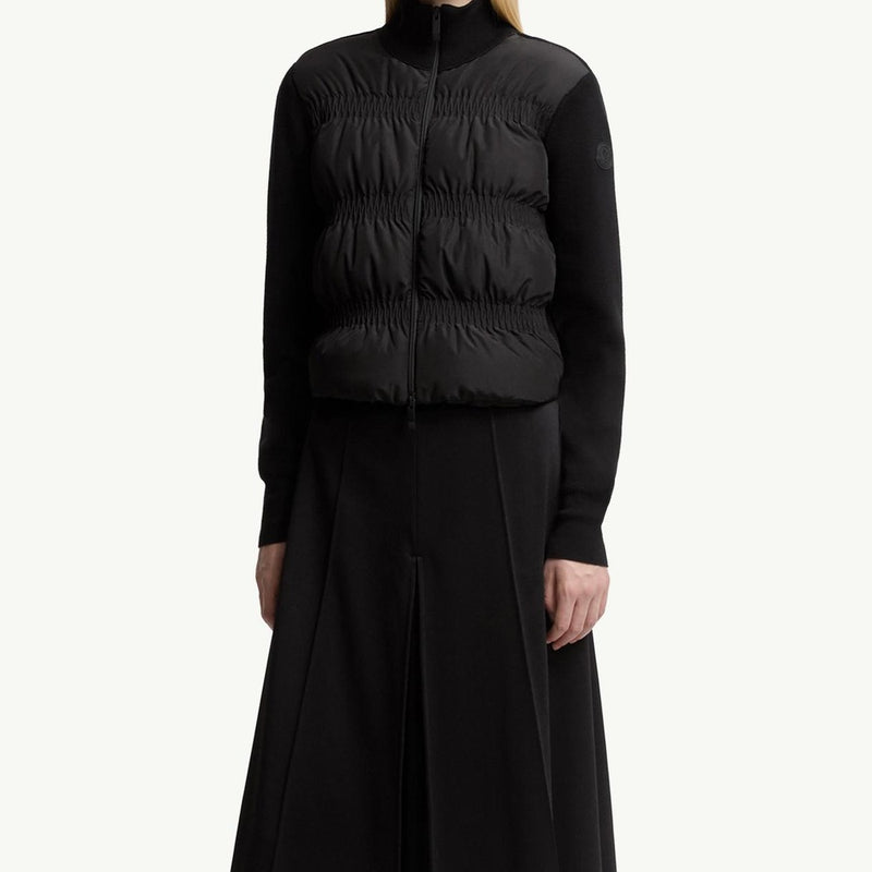 Padded Wool Zip-Up Cardigan