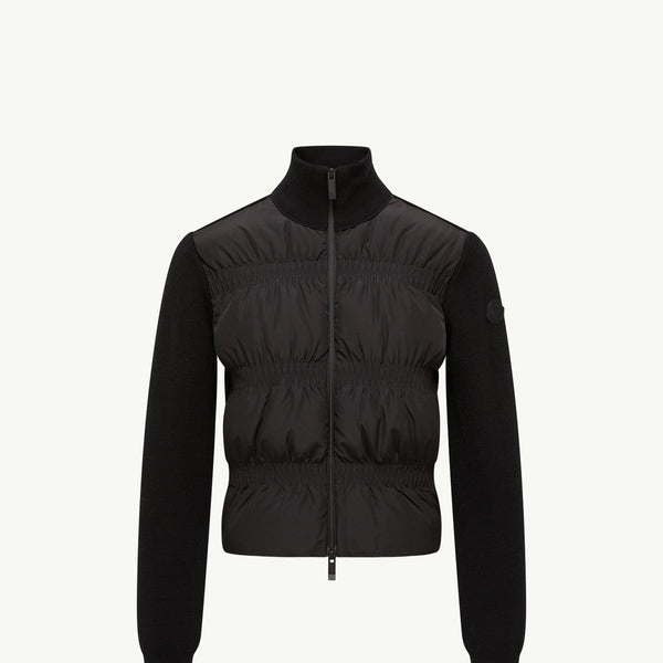 Padded Wool Zip-Up Cardigan