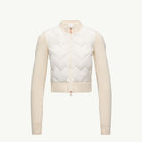 Padded Wool Blend Zip-Up Cardigan
