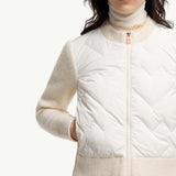 Padded Wool Blend Zip-Up Cardigan