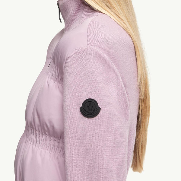 Padded Wool Zip-Up Cardigan