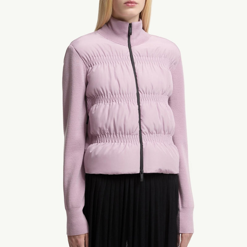 Padded Wool Zip-Up Cardigan
