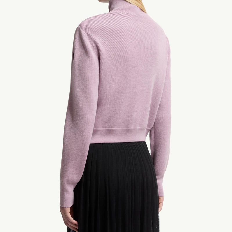 Padded Wool Zip-Up Cardigan