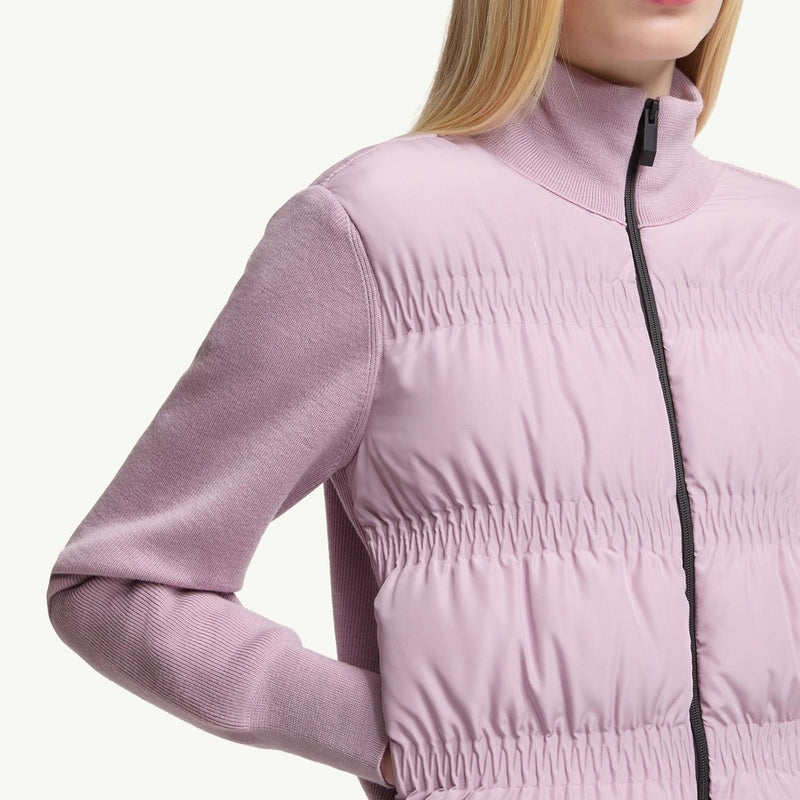 Padded Wool Zip-Up Cardigan