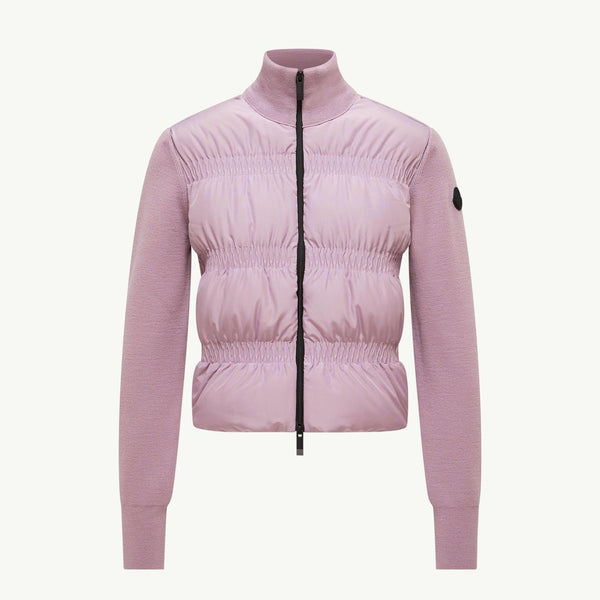 Padded Wool Zip-Up Cardigan