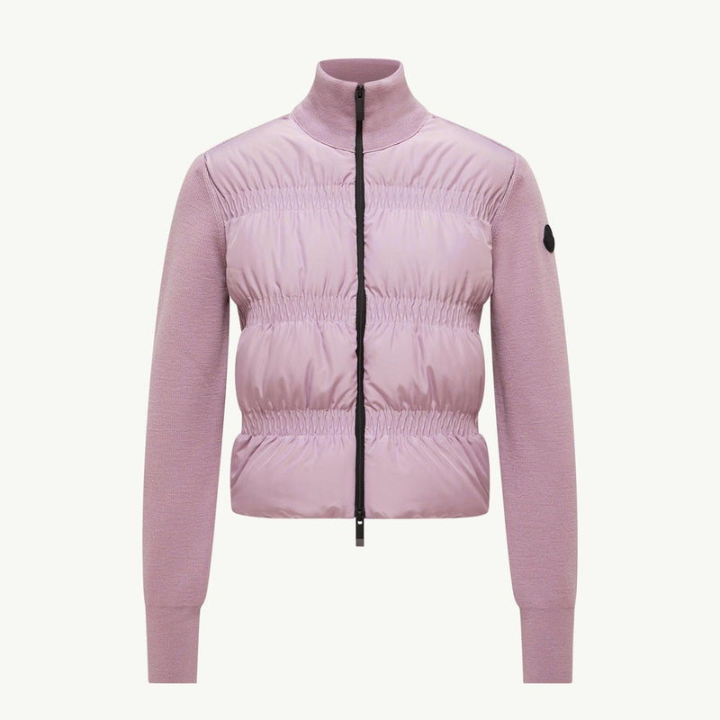 Padded Wool Zip-Up Cardigan