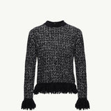 Fringe-Trim Wool Blend Jumper