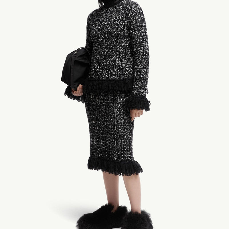 Fringe-Trim Wool Blend Jumper