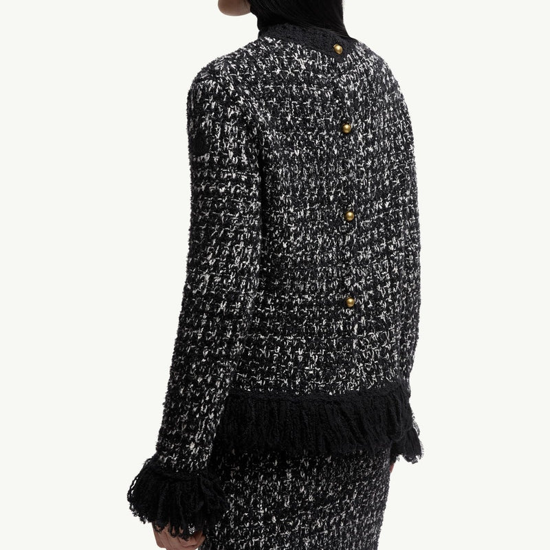 Fringe-Trim Wool Blend Jumper