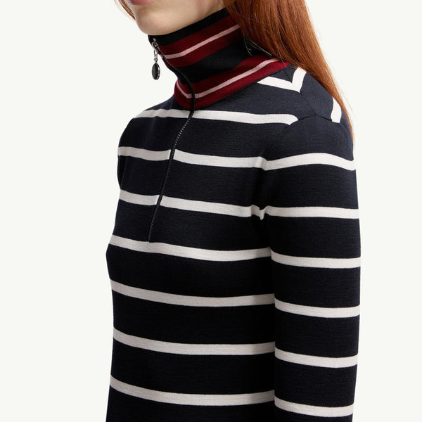 Striped Wool Polo Neck Jumper