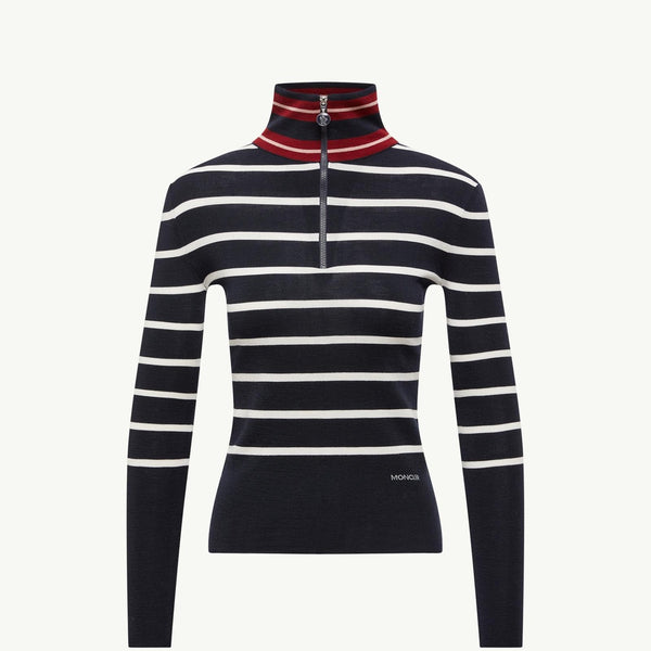 Striped Wool Polo Neck Jumper